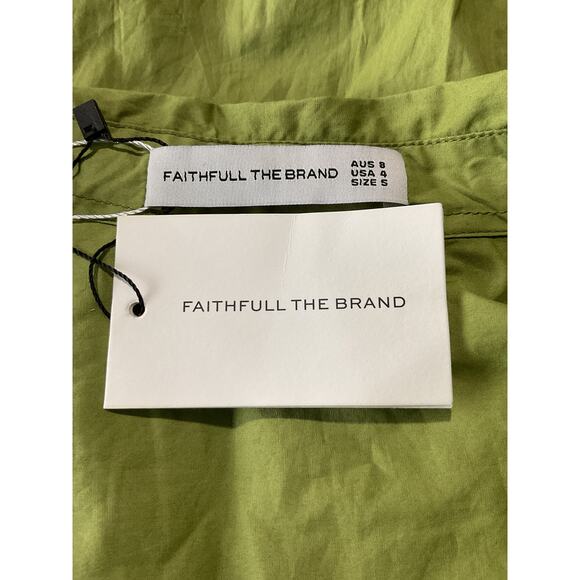 Faithfull The Brand Relaxed Green Tyde Shirt Size US 4 NWT - Picture 5 of 5